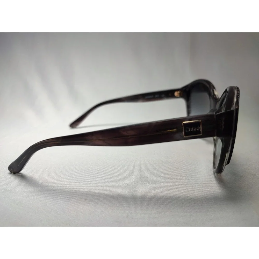 Chloe CL2247 C01 Women Oversized Cat Eye Sunglasses Brown Stripe 140mm